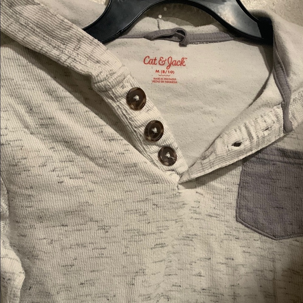 Cat & Jack Kids' White Hoodie with Pocket - Picture 2 of 8